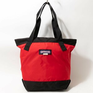 OUTDOOR PRODUCTS アウトドアプロダクツ トートバッグ レッド 赤 ブラック 黒 ナイロン USA製 ユニセックス 男女兼用 大容量 手さげ bag 鞄