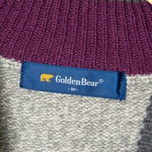 タグ付き 未使用品 ゴールデンベア Golden Bear ハーフジップ アーガイル ニット セーター 長袖 M グレー 灰色 メンズ 紳士 男性_画像5