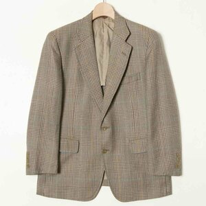 CHAPS RALPH LAUREN チャップス ラルフローレン 2B テーラードジャケット チェック ブラウン 茶 ウール100％ メンズ 紳士 男性 レトロ