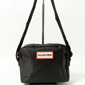 HUNTER ハンター ショルダーバッグ ブラック 黒 レッド 赤 ナイロン ユニセックス 男女兼用 斜めがけ シンプル カジュアル bag 鞄 かばん