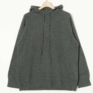 ジェイクルー J.CREW ウール100％ ニット セーター パーカー フーディ M グレー 灰色 メンズ 紳士 男性 カジュアル シンプル 古着