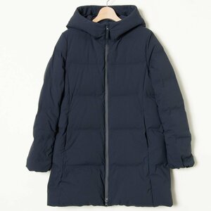 【1円スタート】UNIQLO ユニクロ シームレスダウンショートコート フード付き アウター 防寒 ベーシック カジュアル 撥水 ネイビー 紺 M