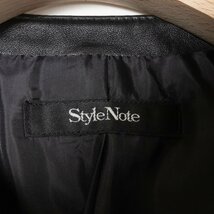 新品タグ付き Style Note スタイルノート ベルメゾン レザーノーカラージャケット 羊革 リアルレザー シンプル ベーシック 黒 ブラック 11_画像4