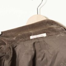 PAPAS パパス 2ボタン コーデュロイ テーラードジャケット ブラウン 茶 L コットン100％ 日本製 メンズ 紳士 男性 肩パッド 古着_画像9