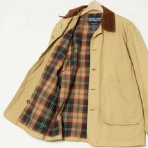 LANDS' END ランズエンド ハンティング ジャケット サイズM メンズ コットン 裏チェック 襟コーデュロイ 古着 カジュアル アウター 秋冬_画像3