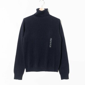 タグ付き 未使用 UNIQLO ユニクロ カシミヤ100% タートルネックセーター ニット 長袖 トップス 無地 251-408718 M ネイビー 紺 カジュアル