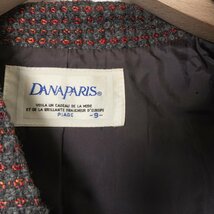 DANAPARIS ダナパリス ノーカラージャケット ショート丈 肩パッド入り アウター 上着 9 ウール グレー 綺麗め カジュアル 婦人服 秋冬_画像2