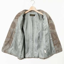 HARDY AMIES BOUTIQUE ハーディエイミス カシミヤ100% 総柄 ジャケット 上着 グレー ベージュブラウン 綺麗め エレガンス フォーマル 秋冬_画像6