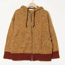 UNIQLO MARNI ユニクロ マルニ パーカー フーディ ニット セーター ジップアップ サイズXXL イエロー オレンジ ブラウン アクリル混 秋冬_画像1