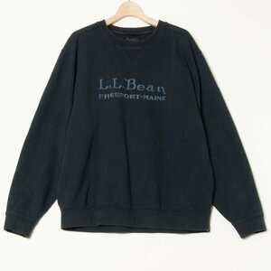 L.L.Bean エルエルビーン Lサイズ スウェット トレーナー 長袖 クルーネック 裏起毛 ロゴ刺繍 100周年記念 紺/ネイビー アウトドア 古着