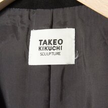 TAKEO KIKUCHI タケオキクチ スーツ セットアップ 3ピース ウール シングル 総裏 サイズ3 黒/ブラック ストライプ メンズ 紳士 フォーマル_画像3