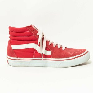 VANS バンズ 562783-0005 ハイカットスニーカー シューズ 23.5cm レッド 赤 ホワイト キャンバス スエード レディース カジュアル