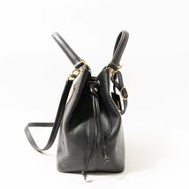 PELLE BORSA ペレボルサ 2WAY レザー ショルダーバッグ ハンドバッグ 鞄 斜めがけ ファッション小物 ブラック 黒 綺麗め カジュアル_画像3