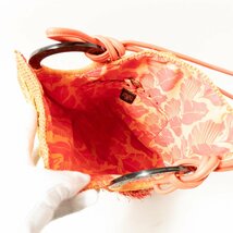 JAMIN PUECH ジャマンピュエッシュ トートバッグ オレンジ グリーン レッド ストロー素材 レザー レディース かごバッグ カジュアル bag 鞄_画像8