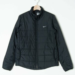 NIKE ナイキ スタンドカラー中綿ジャケット ブルゾン アウター ポリエステル スポーツ カジュアル ベーシック 黒 ブラック レディース