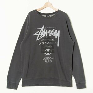 【1円スタート】STUSSY ステューシー トレーナー 長袖カットソー スウェット トップス ブランドロゴ カジュアル 秋冬 グレー 灰色 XL