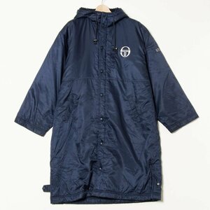 Sergio Tacchini セルジオタッキーニ ベンチコート Lサイズ ポリエステル 紺/ネイビー スポーツ 防寒 防風 アウター メンズ 古着 秋冬