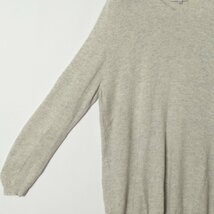 MACKINTOSH マッキントッシュ レディース 女性 ウールカシミヤニット 38 M ロング丈 Vネック 杢グレー シンプル 上品 サイドリブ 羊毛_画像6