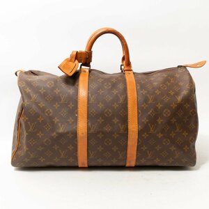 【1円スタート】LOUIS VUITTON ルイ・ヴィトン M41426 フランス製 モノグラム キーポル50 トラベルバッグ ボストンバッグ ブラウン PVC 革