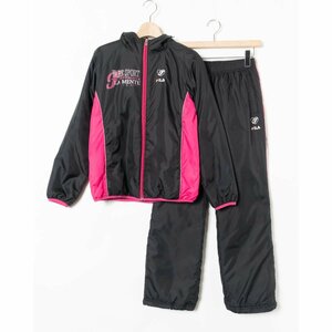 FILA フィラ ウィンドブレーカー 中綿 アウター パンツ 上着 Sサイズ ポリエステル100% ブラック 黒 ピンク スポーツウェア カジュアル