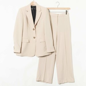 ZARA セットアップ パンツスーツ ザラ ベージュ系 ジャケット ボトムス 綺麗め カジュアル ザラ女 シンプル ベーシック USAサイズXS/XS