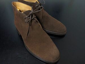 極美品 使用回数少 クロケット＆ジョーンズ 8.5E CROCKETT&JONES 「CHERTSEY」スエード チャッカブーツ 濃茶 7915