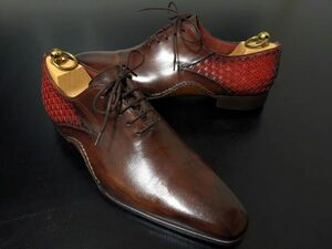 超美品 マグナーニ 41 MAGNANNI オパンケ カウンターイントレチャート（編み込み）ドレスシューズ 7996