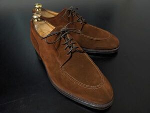 美品 使用回数少 クロケット＆ジョーンズ 8.5E CROCKETT&JONES バーニーズ別注 Vチップ スエード ドレスシューズ 7983