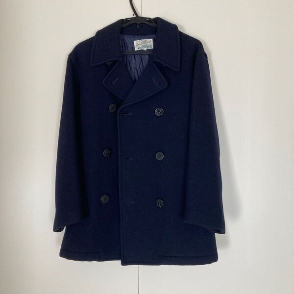 Lサイズ)ウール ピーコート NAVY