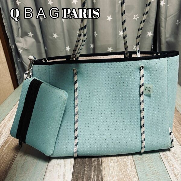 Q ＢＡＧ PARIS （キューバッグ）ポーチ付き ネオプレーントートバッグ