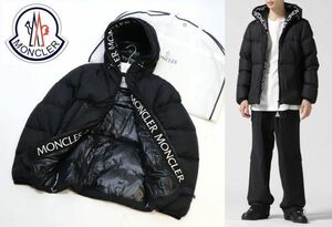 国内正規品 MONCLER MONTCLA 内側刺ロゴ フード ダウンジャケット モンクレール モンクラー テープLOGO DOWN FOODIE 黒 ブラック 0 FM-40