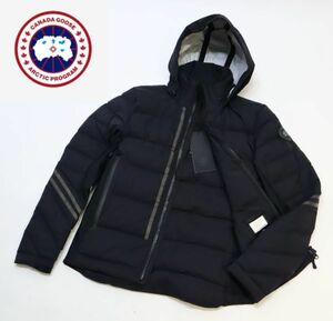 未使用 CANADA GOOSE HYBRIDGE CW JACKET BLACK LABEL 2731MB カナダグース ハイブリッジ ダウンジャケット ライン入り ブラック S S-36