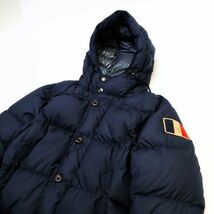 正規品 MONCLER ALBERIC フランス国旗パッチロゴ フード付 リブ ダウンジャケット モンクレール DOWN JACKET ショート丈 ネイビー 4 S-23_画像5