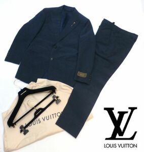 国内正規品 21AW Louis Vuitton エンボスモノグラム総柄 スーツセットアップ ルイヴィトン ジャケット パンツ RM212Q ZDC HKJ42W紺48 MO-22