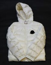 国内正規品 20AW MONCLER SASSIERE デカパッチロゴ フード ダウンジャケット モンクレール DOWN JACKET FOODIE ホワイト 0 J-6_画像4