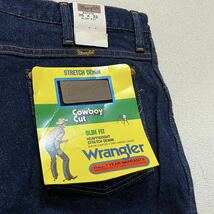 h233 デッドストック 90 年代 アメリカ 製 ビンテージ wrangler cowboy cut stretch slim デニム パンツ 36 × 32 937 ラングラー vintage_画像7