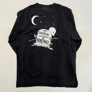 h301 80 〜 90 年代 アメリカ 製 ビンテージ Hanes スカル SIGMA NU BONE DANCE L/S TEE ガイコツ ブラック ロンT vintage USA 80s 90s L