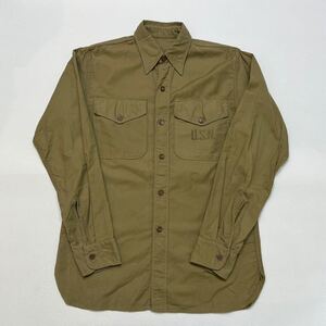 k280 40s ビンテージ U.S.N ステンシル ミリタリー シャツ military shirt オリーブ vintage