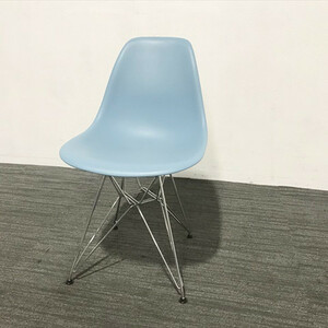 イームズチェア シェルサイドチェア ハーマンミラー ミーティングチェア 肘無 ワイヤーベース HermanMiller ブルー 中古 IM-862626B