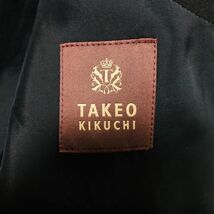 タケオキクチ　TAKEO KIKUCHI　スーツ　セットアップ　テーラードジャケット　L　ブラック　ウール　総裏　センターベンド　ブレザー_画像3