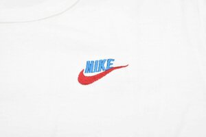 未使用 80年代 NIKE JR 刺繍ロゴ 白 Tシャツ 140サイズ [デッドストック][ナイキ ジュニア][ビンテージ][当時物]