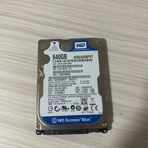 W21: (動作保証/使用0時間 )WDC 2.5インチHDD 640GB WDC WD6400BPVT 9.5mm