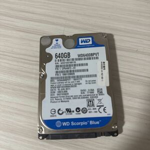 W25: (動作保証/使用0時間 )WDC 2.5インチHDD 640GB WDC WD6400BPVT 9.5mm