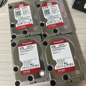 (4枚セット/動作保証/使用0時間)Western Digital Red 4TB WDC WD40EFRX 3.5インチ SATA HDD（在庫管理番号：N3/4/5/6）