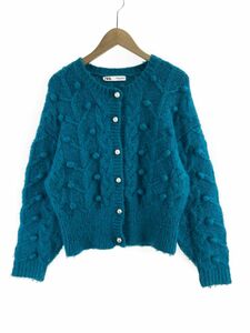 ZARA ザラ ウール混 ニット カーディガン sizeM/ライトブルー ◇■ ☆ dkc7 レディース