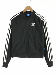 adidas アディダス 袖ライン トラック ジャケット sizeS/黒 ■■ ☆ dla4 レディース