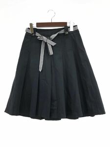 KUMIKYOKU Kumikyoku ribbon attaching box pleated skirt size1/ navy blue *# * dla4 lady's 