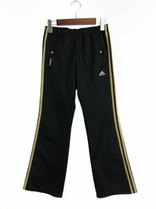 adidas アディダス サイドライン トラック パンツ sizeS/黒×ゴールド ■■ ☆ dla4 レディース