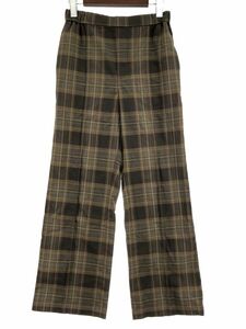 LEPSIMrepsi.m Lowrys Farm check Easy pants sizeM/ light brown group *# * dla4 lady's 