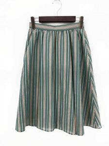 SunaUna SunaUna stripe flair skirt size34/ light green ## * dab0 lady's 